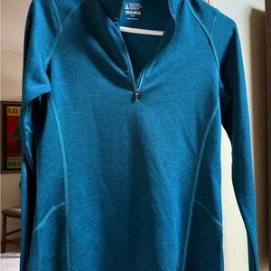 Eastern Mountain Sports Blue Fitted Long Sleeve Hoodie